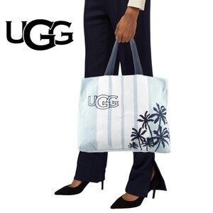 UGG Blue & White Embroidered Canvas Tote Bag